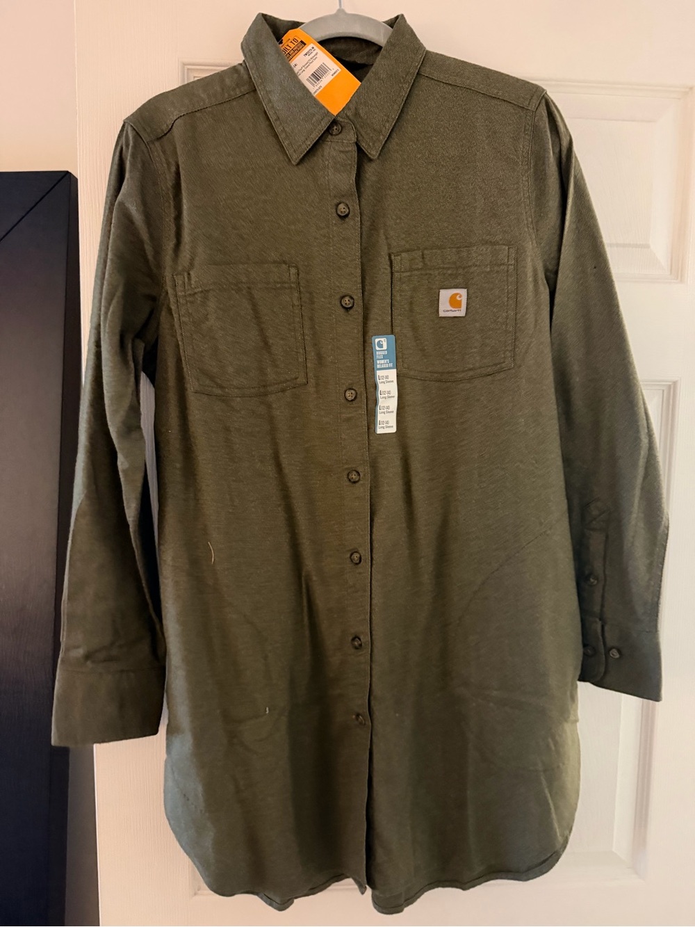 Carhartt women’s  Olive Button-Down tunic shirt